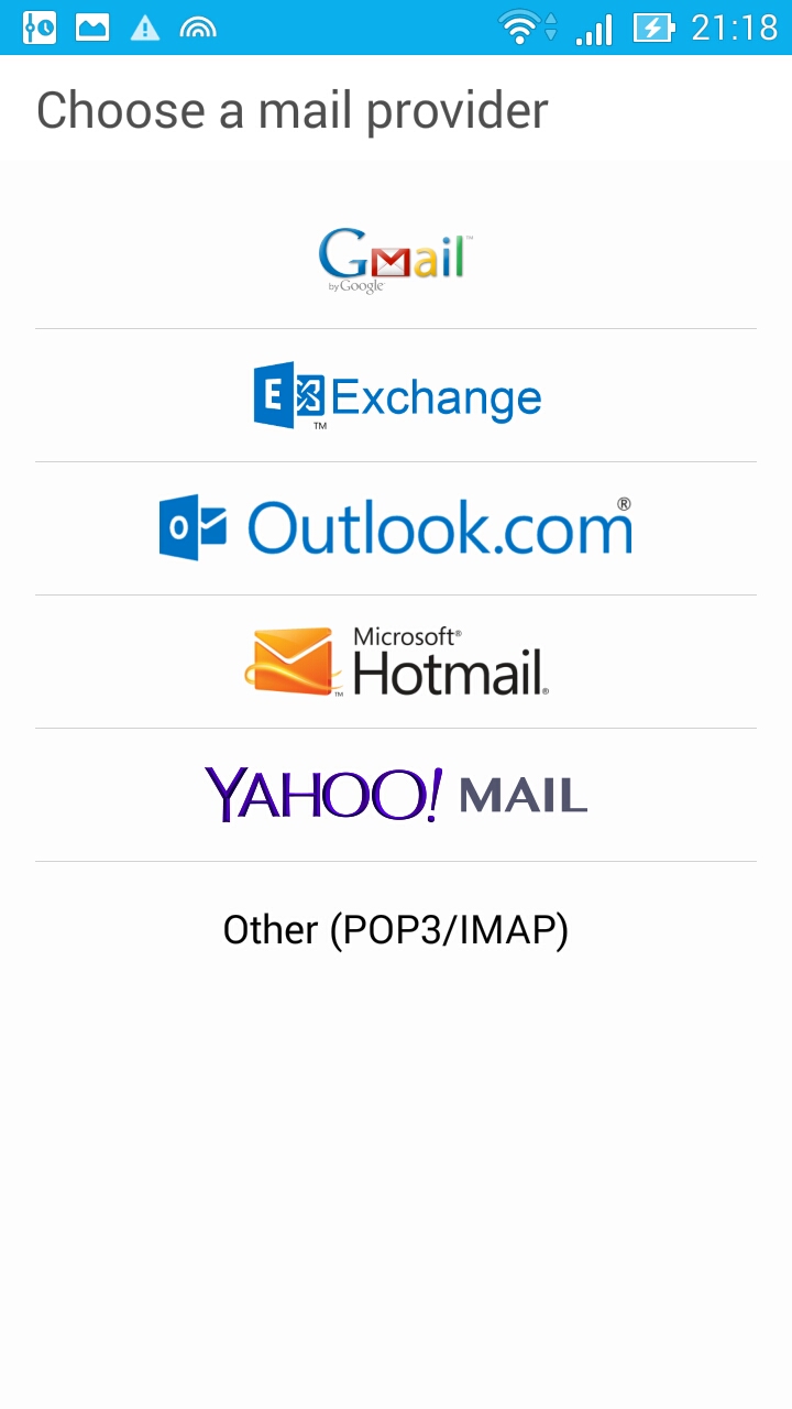 Choose Email Provider